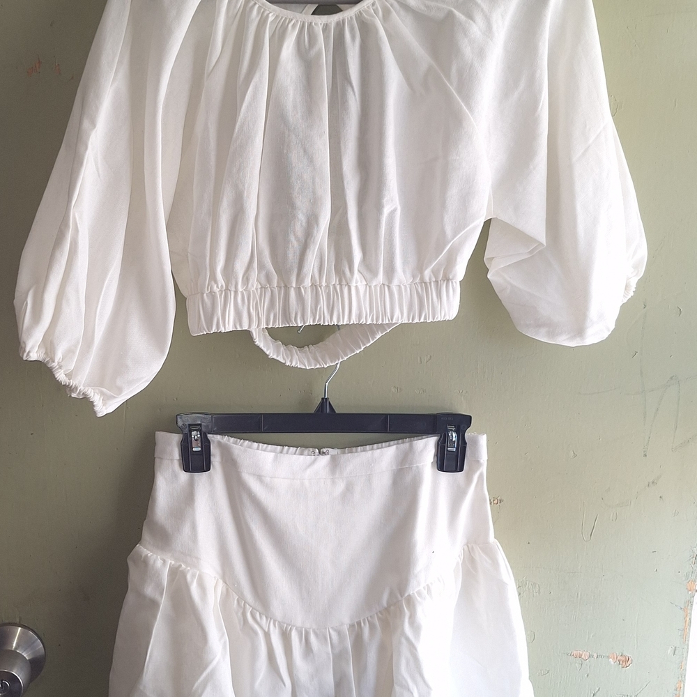 HYFVE White Midi Dress Two-Piece Set